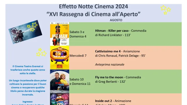 Cinema Arena agosto 2024