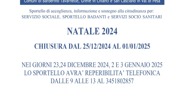 Chiusura Natale Informasociale